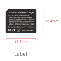 Custom Table Dropship  15w Portable Led Lamp Mobile Phone qi 3 in 1 Charging Dock Stand Station Wireless Charger product label